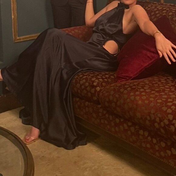 Cult Gaia Iris Maxi Halter Gown (Navy) Size L - Retail Price $1,295 - Picture 3 of 6